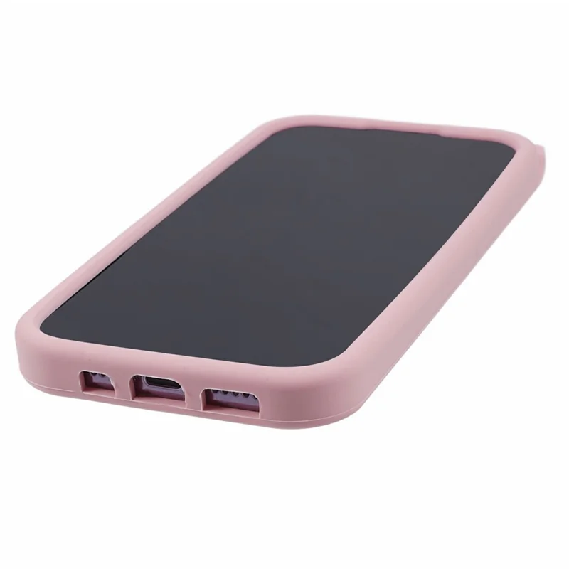For iPhone 16 Pro Max Silicone Case 3D Moustache Cat Protective Phone Cover - Pink