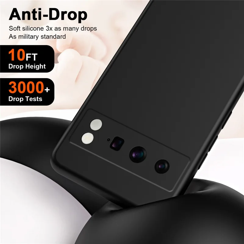 For Google Pixel 8 Pro Case Anti-Scratch TPU Phone Cover 2.2mm Thickness - Black