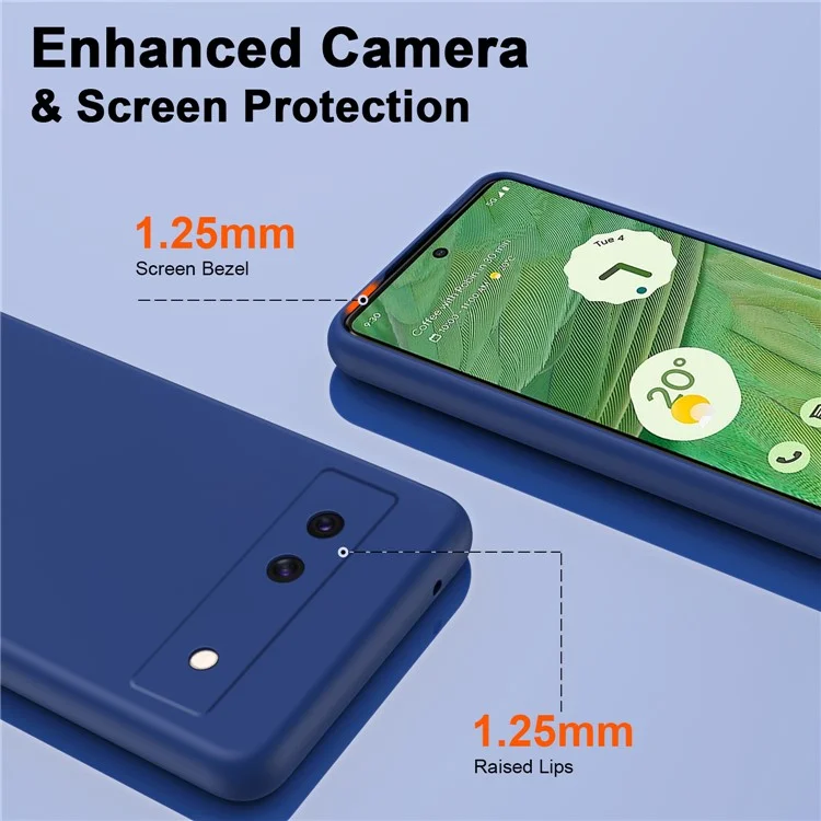 Для Google Pixel 8a Case Case Anti-Scratch TPU Copt Cople 2,2 мм Толщиной - Сапфир
