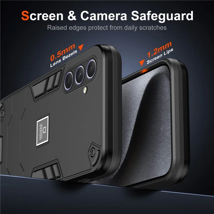 Pour Samsung Galaxy A55 5G Case pc + Tpu Couverture de Téléphone de Protection Anti-drop. - Noir