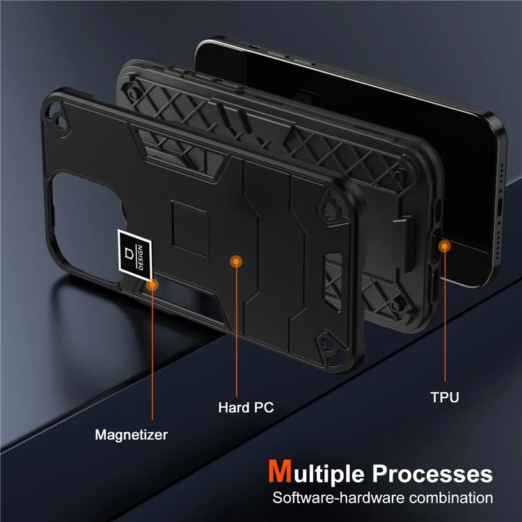 Pour Samsung Galaxy A55 5G Case pc + Tpu Couverture de Téléphone de Protection Anti-drop. - Noir