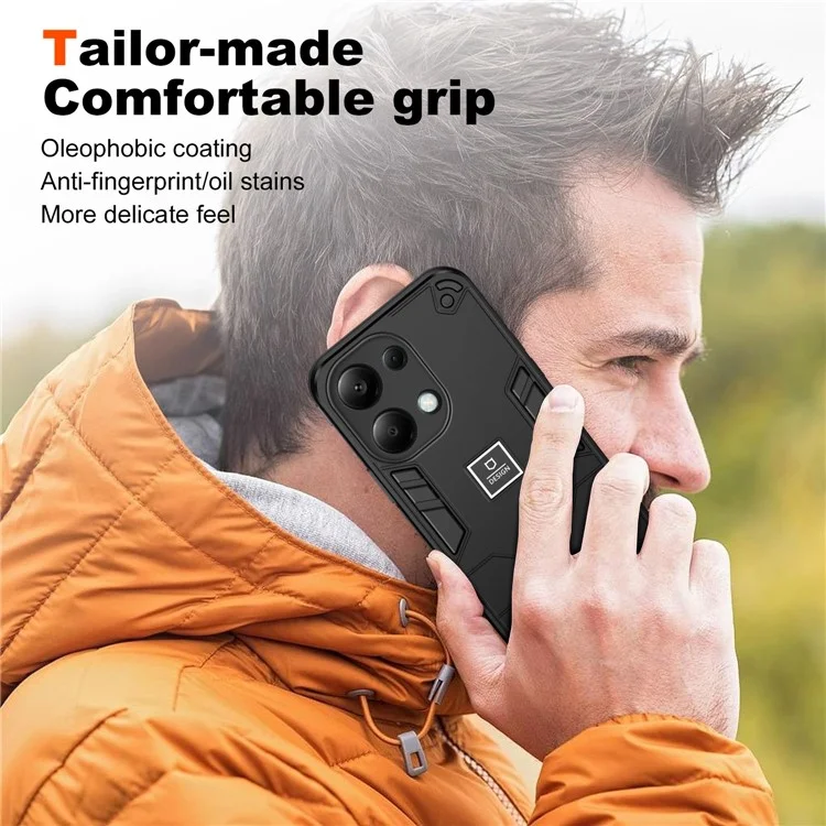 Für Xiaomi Poco M6 Pro 4g / Redmi Hinweis 13 Pro 4g-hülle PC+TPU Drop-Proof Protective Phone Deckung - Schwarz
