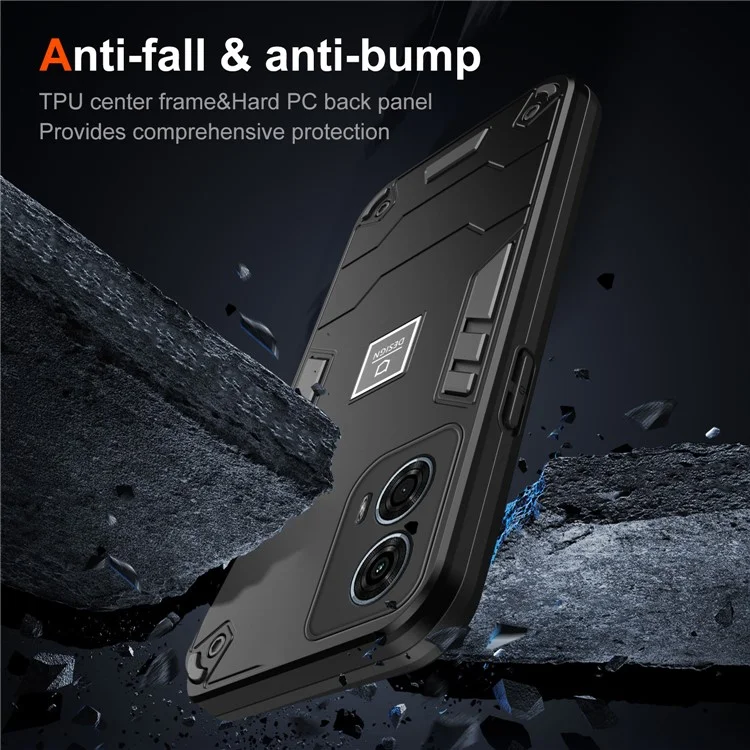 Pour Motorola Moto G24 Power Case PC+TPU à l'épreuve des chutes - Housse de protection pour téléphone - Noir