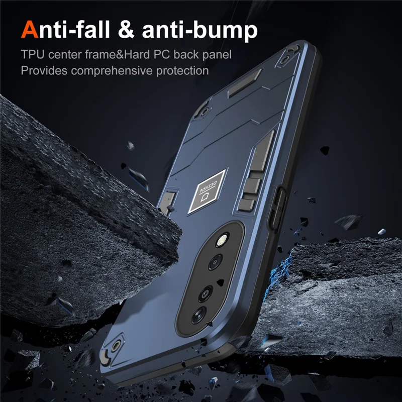 For Honor X7b 4G / 90 Smart Phone Case PC+TPU Drop-Proof Protective Cover - Navy Blue