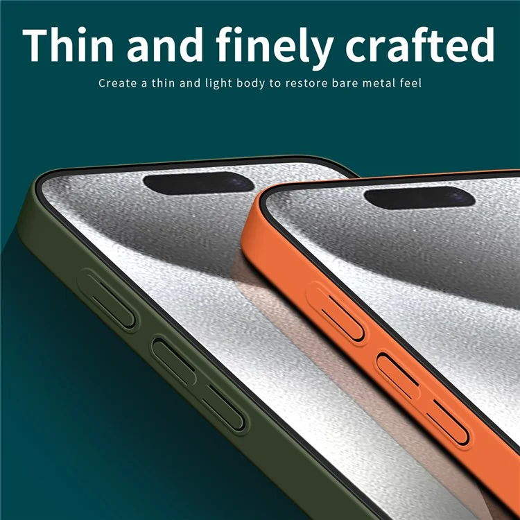 MOFI JK Qin Series Pour Iphone 16 Pro Case Tpu + Acrylique Téléphone Cover Skin Touch Fent - Orange