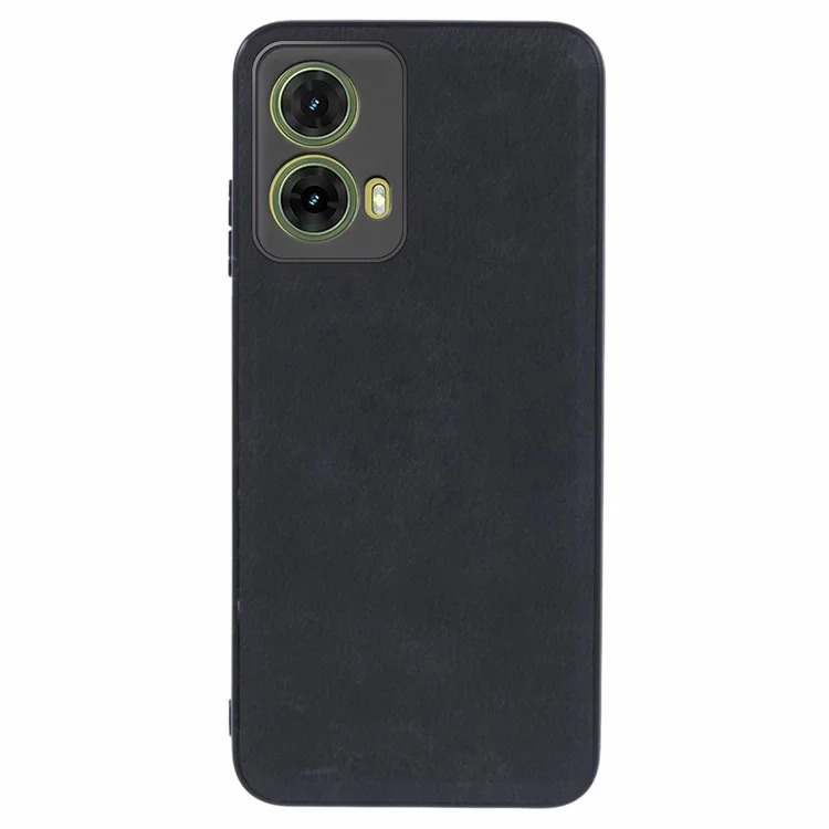 Para Motorola S50 Neo 5G / Moto G85 5G Case Retro pc Con Recubrimiento de Cuero+tpu Tpu - Negro