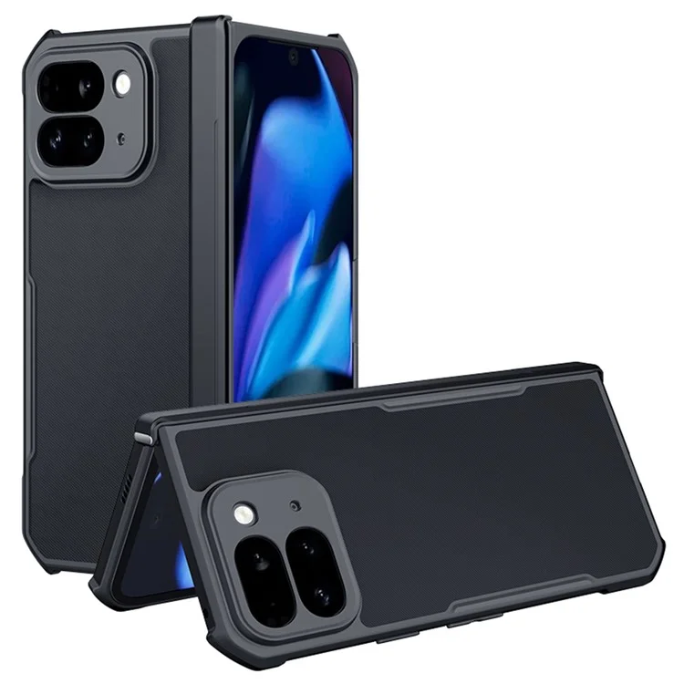 XUNDD Per Google Pixel 9 Pro Fold 5G Custodia Antishock TPU + Custodia Posteriore in Acrilico Trasparente
