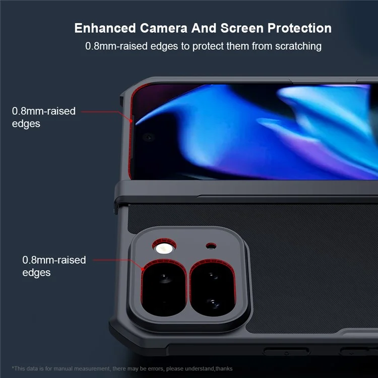XUNDD Per Google Pixel 9 Pro Fold 5G Custodia Antishock TPU + Custodia Posteriore in Acrilico Trasparente