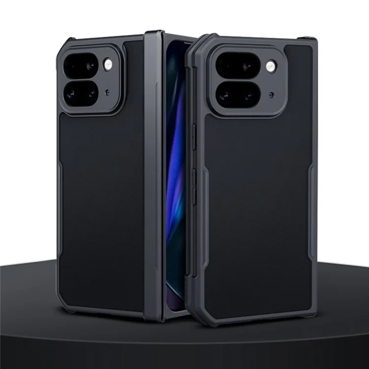 XUNDD Per Google Pixel 9 Pro Fold 5G Custodia Antishock TPU + Custodia Posteriore in Acrilico Trasparente
