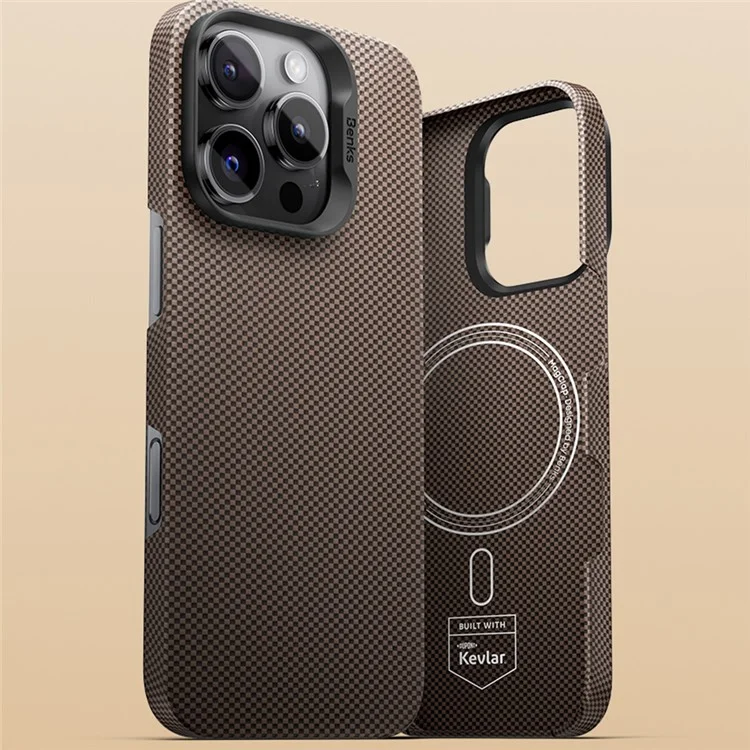 BENKS Per iPhone 16 Pro Max Cover Case Kevlar Aramid Fiber Magnetica Custodia Compatibile con MagSafe - Oro