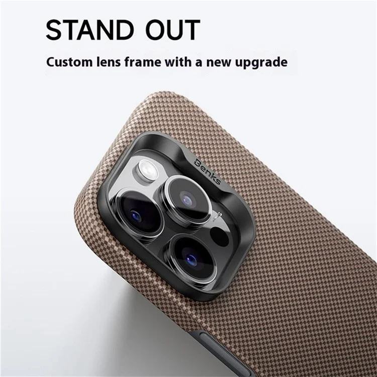 BENKS For iPhone 16 Pro Case Kevlar Aramid Fiber Magnetic Phone Cover Compatible with MagSafe - Blue