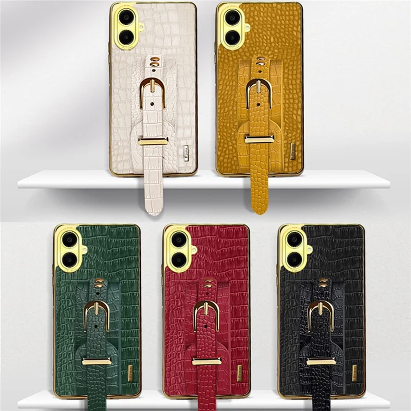Для Браслета Samsung Galaxy A06 Case Bristant Kickstend Leather+TPU 6D Copeplate Phone Cope - Белый
