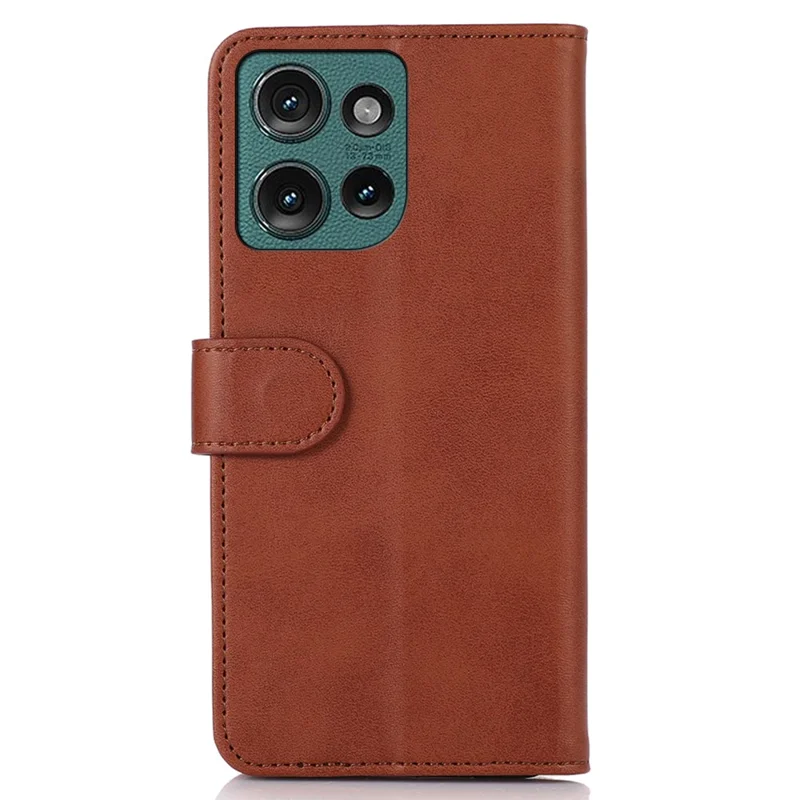 Per Motorola Edge 50 5G Case Cowhide Texture Leather Wallet Phone Cover with Stand - Marrone
