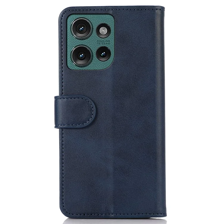 Para Motorola Edge 50 Neo 5G / Moto S50 5G / Thinkphone 25 5G Caja de Textura de Cuero de Vaca con Soporte y Billetera - Azul