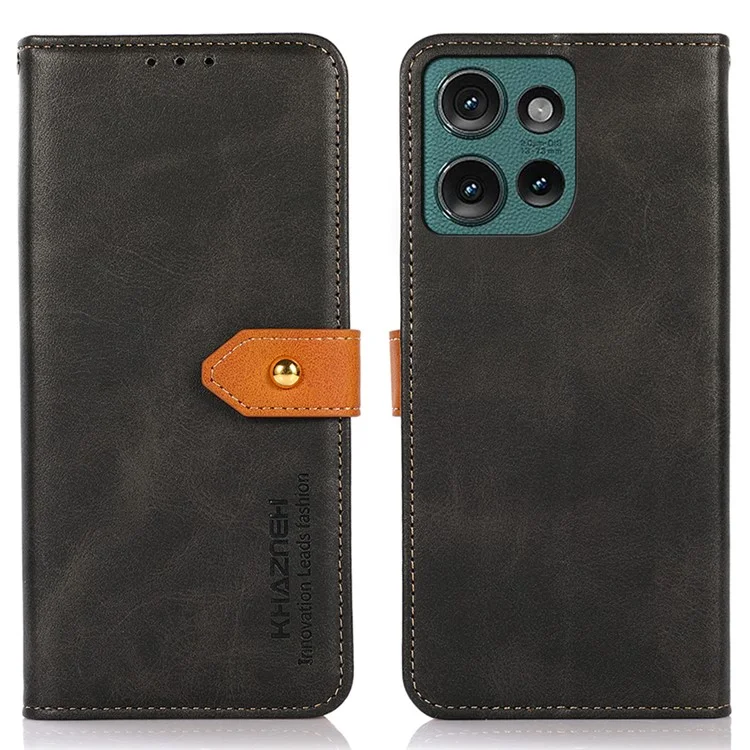 KHAZNEH Per Motorola Edge 50 Neo 5G / Moto S50 5G / Thinkphone 25 5G Custodia Portafoglio per Telefono con Stand in Pelle Flip - Nero