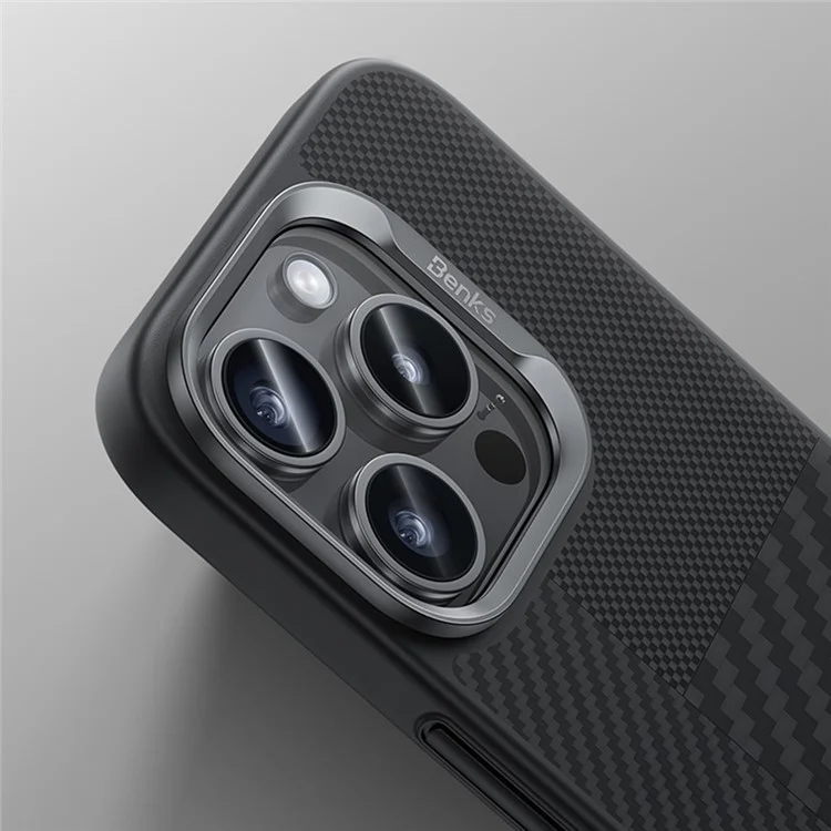 BENKS para iPhone 16 Pro Funda Magnética Caso Fibra de Aramida Kevlar+TPU Montaje Cubierta del Teléfono
