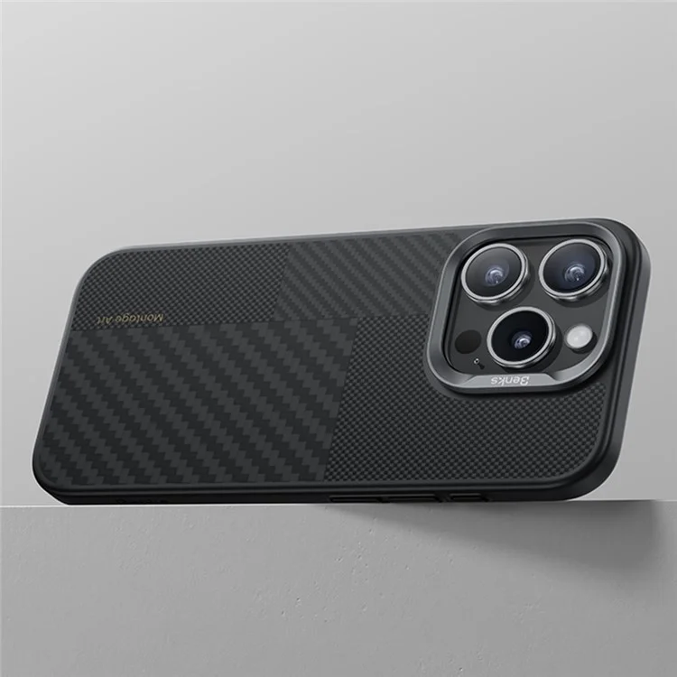 BENKS para iPhone 16 Pro Funda Magnética Caso Fibra de Aramida Kevlar+TPU Montaje Cubierta del Teléfono