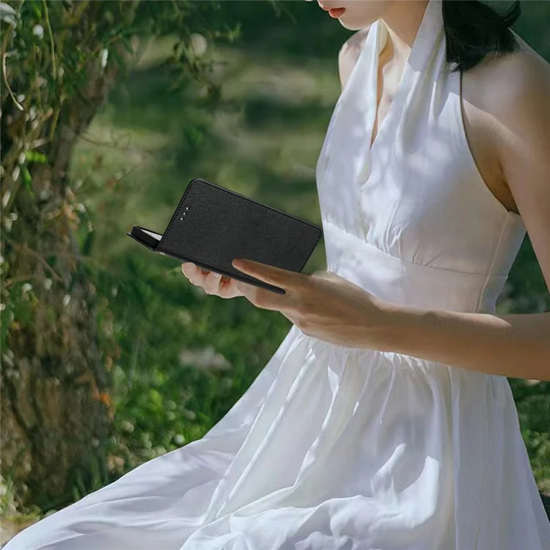 Etui portfelikowe do Xiaomi 14T Pro, skórzane etui folio z magnesem - czarne