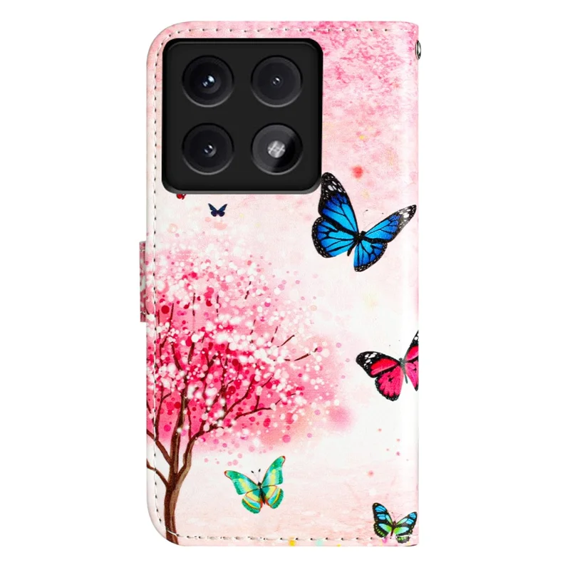 For Xiaomi 14T Wallet Case Printed Pattern Design Leather Phone Cover - Cherry Blossoms Tree