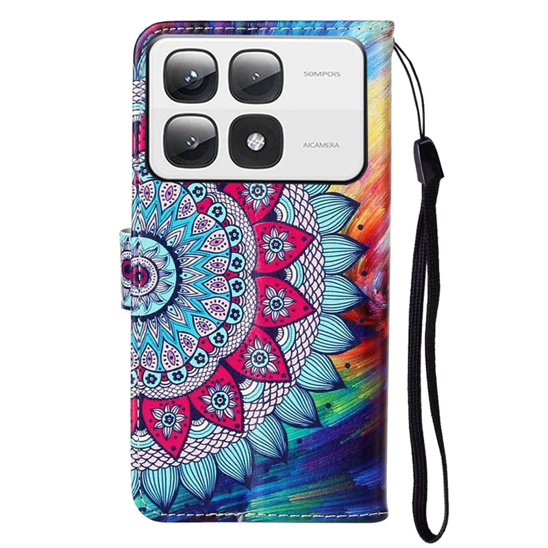 For Xiaomi 14T Pro Case Pattern Leather Wallet Phone Cover with Card Holder - Mandala Flower