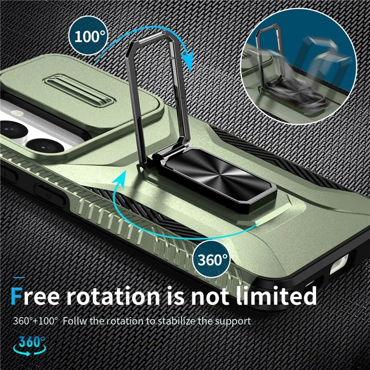 Для Samsung Galaxy S24 Case Casshield Kickstand TPU+PC Anti-Slip Phone Cople - Зеленый