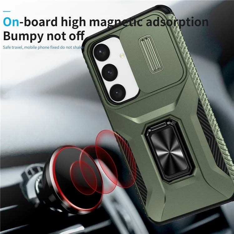 Для Samsung Galaxy S24 Case Casshield Kickstand TPU+PC Anti-Slip Phone Cople - Зеленый