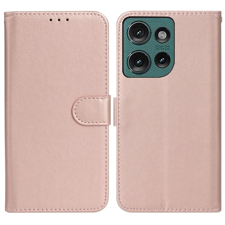 Для Motorola Edge 50 5G Case Cute Flip Phone Cover Cople Coled Card Plot Plot Slot - Розовое Золото