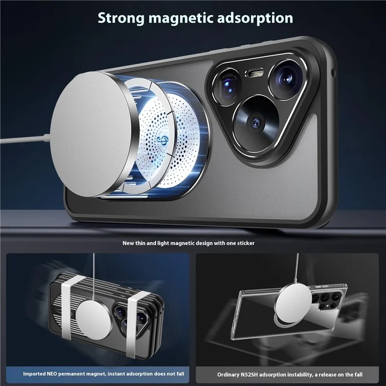 Für Huawei Pura 70 Pro+ / Pura 70 Pro Case Kompatibel Mit Magsafe Wärme Dissipation Aromatherapie Kickstand Silikon+pc -telefonabdeckung - Schwarz