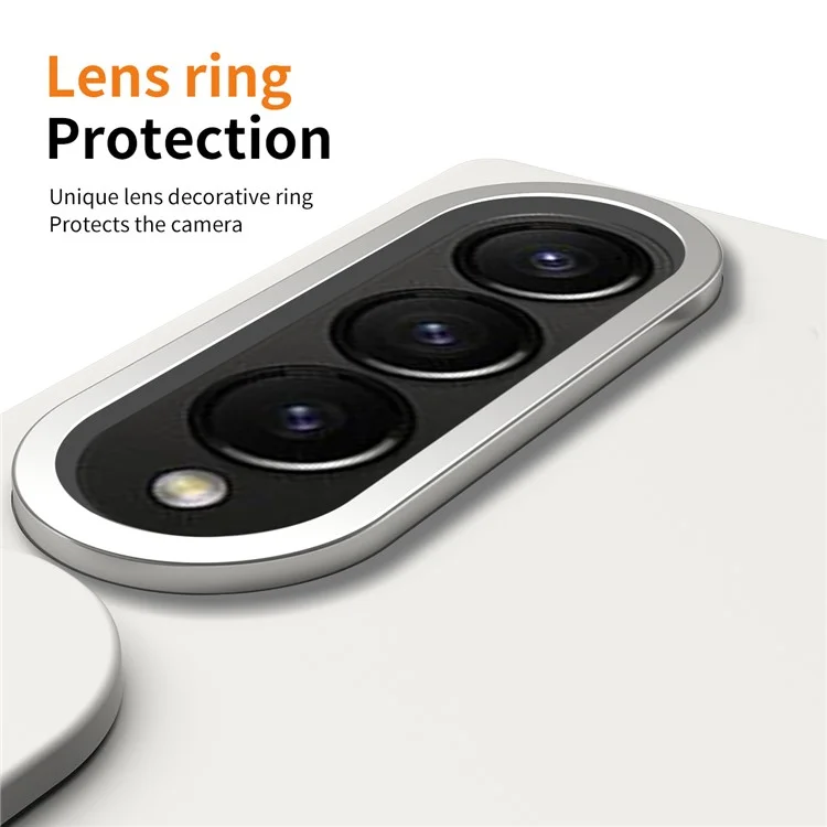 Para Samsung Galaxy Z Fold4 5G Case Corta PC de Pulsera de Kickstand Cubierta de Teléfono Con Película de Vidrio Templado - Blanco