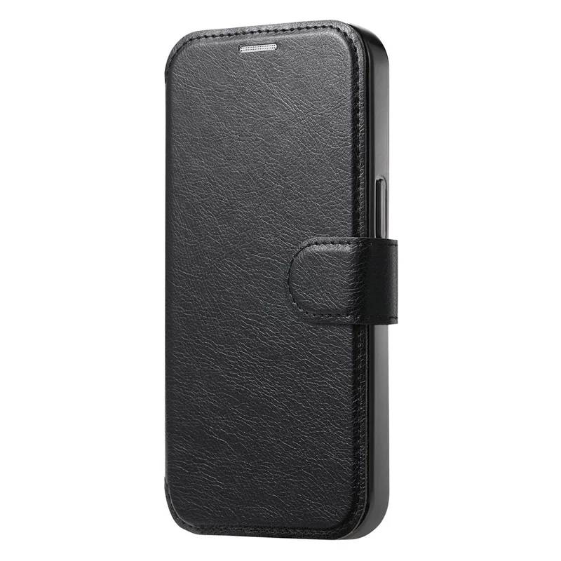 CASENEO For iPhone 16 Pro Case with Lens Film TPU Inner Shell Detachable Leather Phone Cover - Black