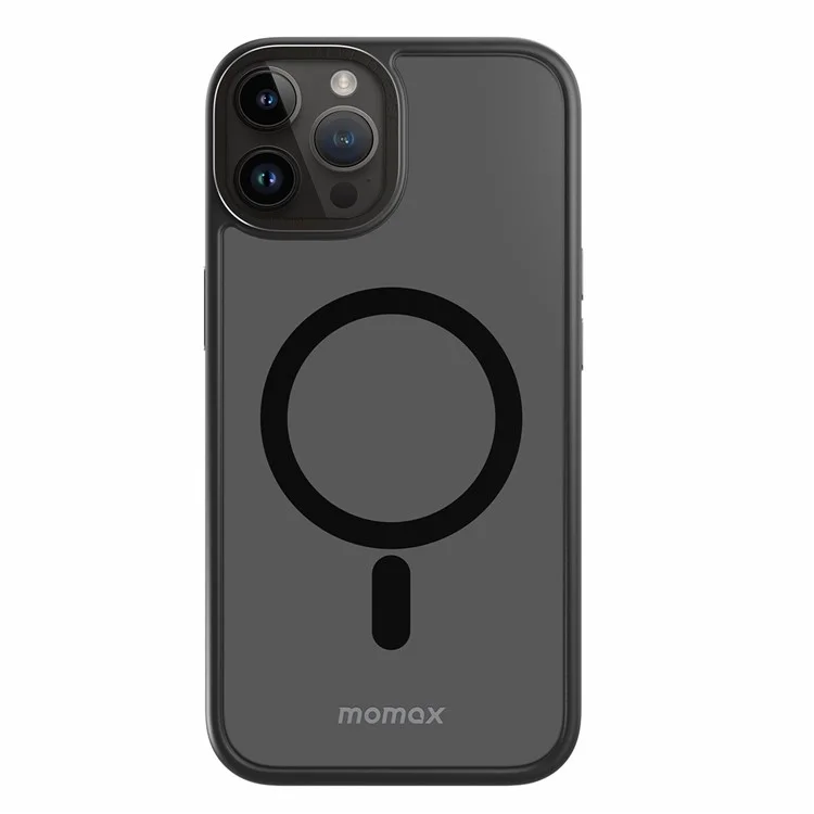 MOMAX CP for iPhone 14 Pro Max Magnetic Case Compatible with Magsafe, Anti-Scratch Hard PC Soft TPU Matte Cover - Black