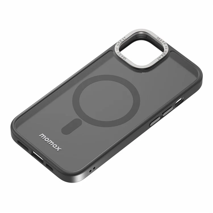MOMAX CP for iPhone 14 Pro Max Magnetic Case Compatible with Magsafe, Anti-Scratch Hard PC Soft TPU Matte Cover - Black