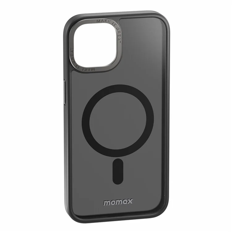 MOMAX CP for iPhone 14 Pro Max Magnetic Case Compatible with Magsafe, Anti-Scratch Hard PC Soft TPU Matte Cover - Black