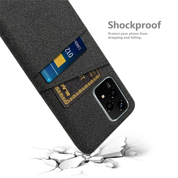 Для Чести 200 Lite Case Clate + PC Hard Phone Cover с Двойными Слотами - Черный