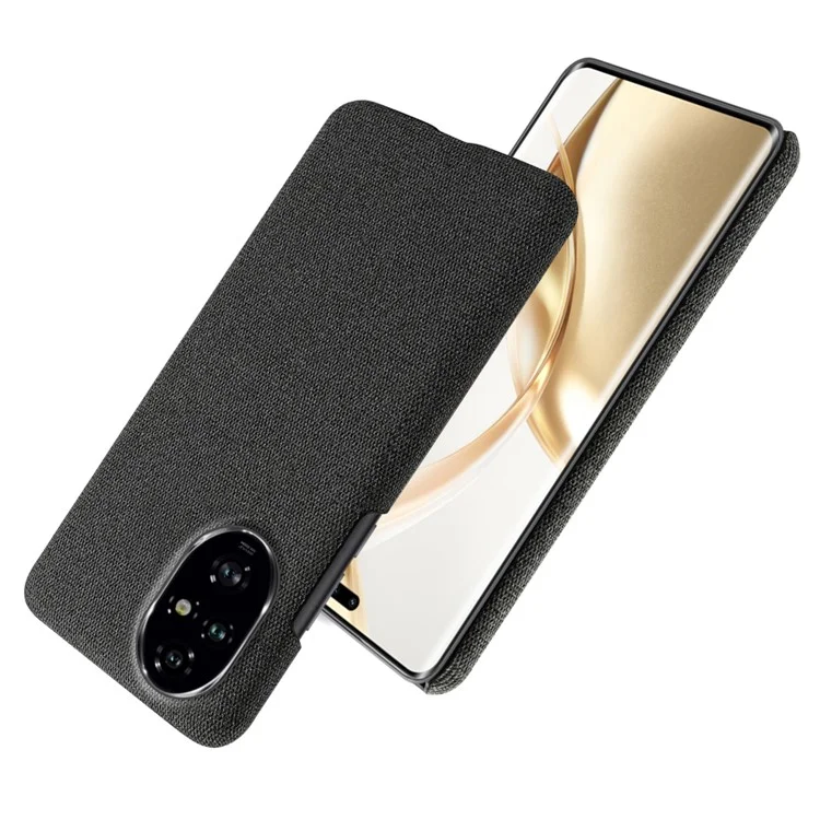 For Honor 200 Pro 5G Case Cloth Texture Anti-Scratch Protective PC Phone Cover - Black