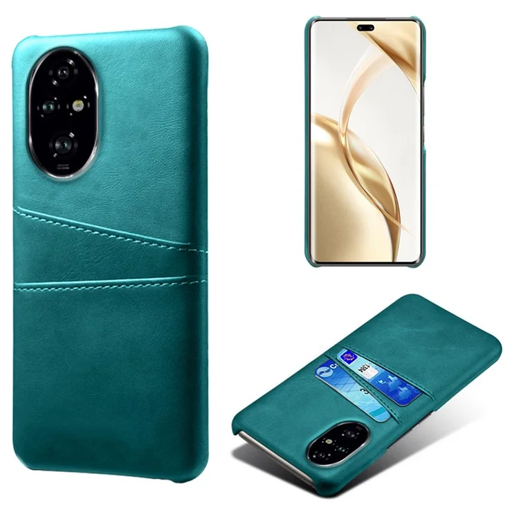 For Honor 200 Pro 5G Case Dual Card Slots PU Leather + Hard PC Phone Cover - Green