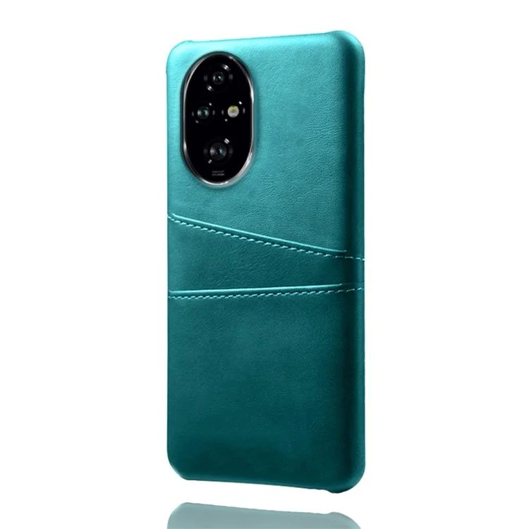For Honor 200 Pro 5G Case Dual Card Slots PU Leather + Hard PC Phone Cover - Green