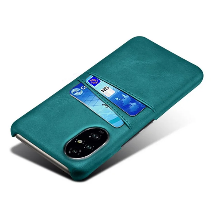 For Honor 200 Pro 5G Case Dual Card Slots PU Leather + Hard PC Phone Cover - Green