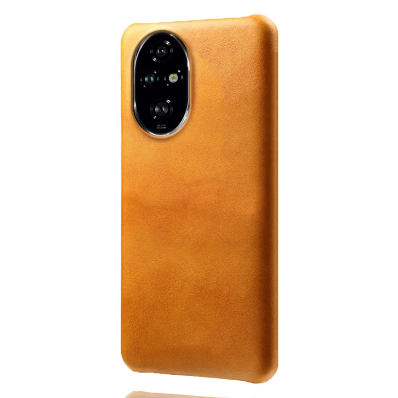 Coque For Honor 200 Pro 5G - Texture Cuir de Veau PU Cuir Dur PC Protecteur - Orange