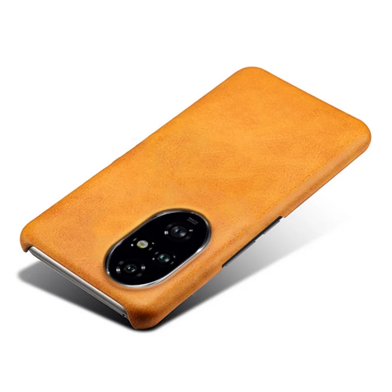 Coque For Honor 200 Pro 5G - Texture Cuir de Veau PU Cuir Dur PC Protecteur - Orange
