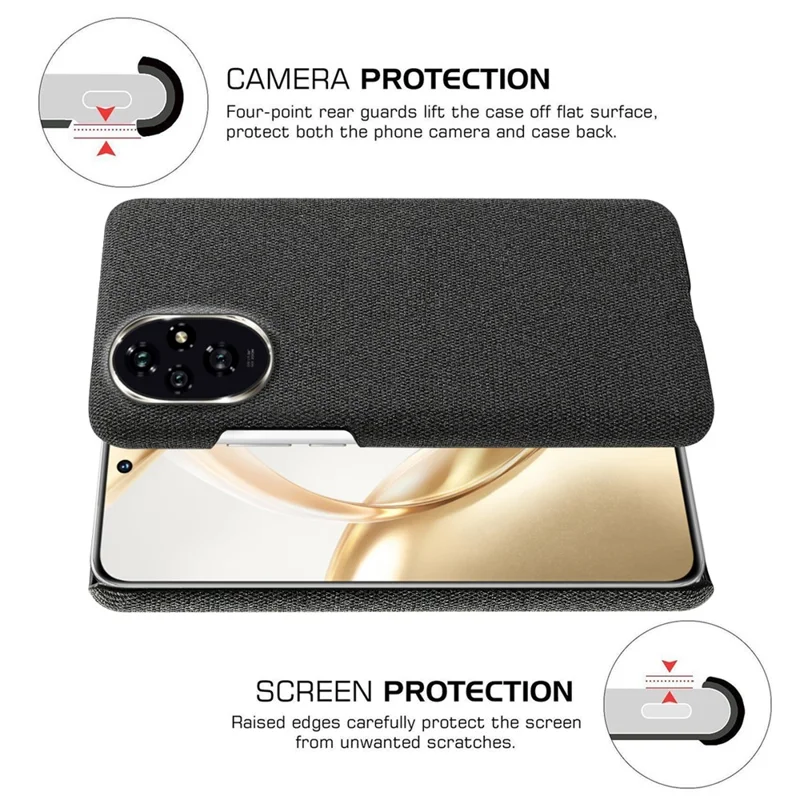 Для Чести 200 5G Case Tlass Texture Anti-Scratch Protective PC Cover - Черный