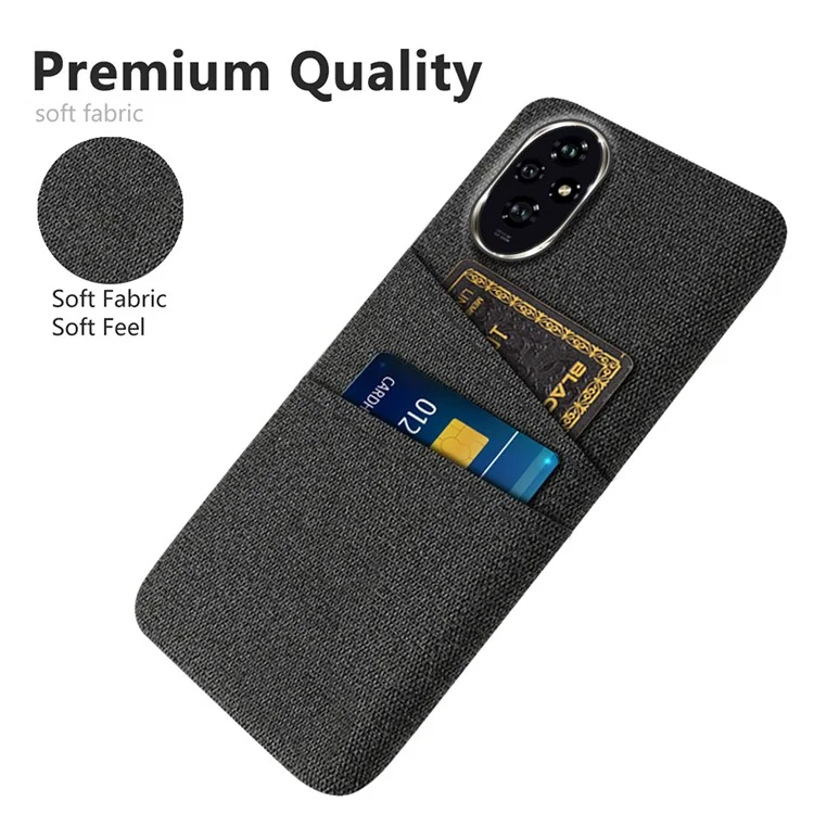 Для Чести 200 5G Case Clate + PC Hard Phone Cover с Двойными Слотами - Черный