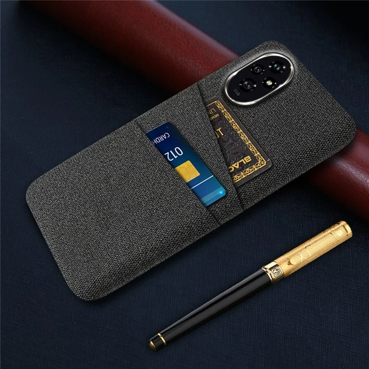 Для Чести 200 5G Case Clate + PC Hard Phone Cover с Двойными Слотами - Черный