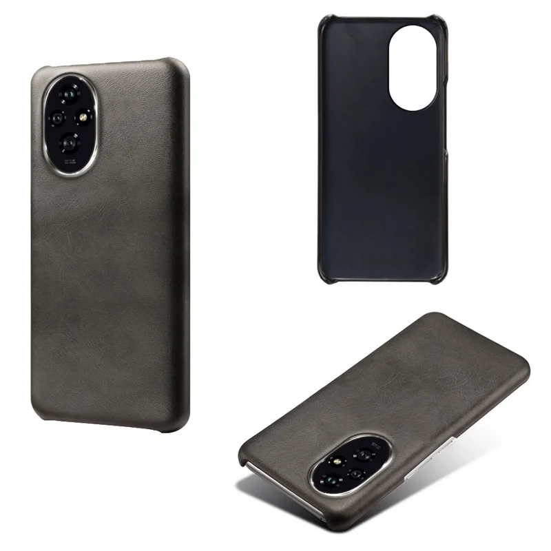 For Honor 200 5G Case Calf Texture PU Leather Hard PC Protective Phone Cover - Black