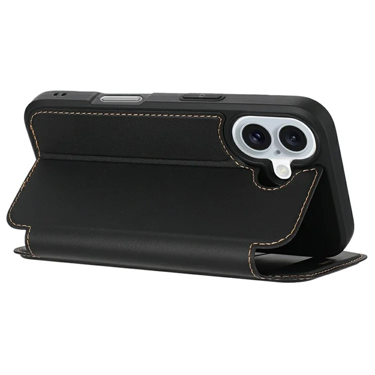 Per Iphone 16 Plus Case Magnetic Closure Closure Slot Flip Cover Del Telefono - Nero