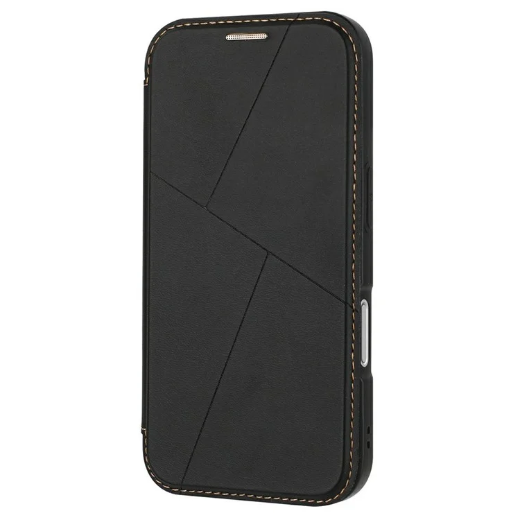 Per Iphone 16 Plus Case Magnetic Closure Closure Slot Flip Cover Del Telefono - Nero