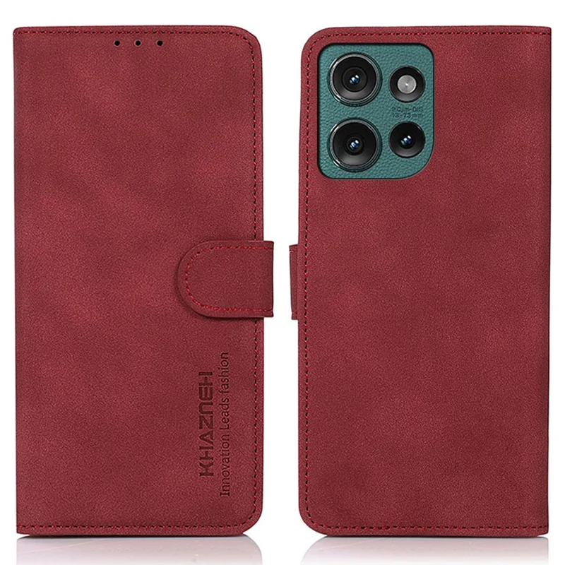 KHAZNEH For Motorola Edge 50 Neo 5G / Moto S50 5G / Thinkphone 25 5G Stand Case PU Leather Wallet Phone Cover - Red