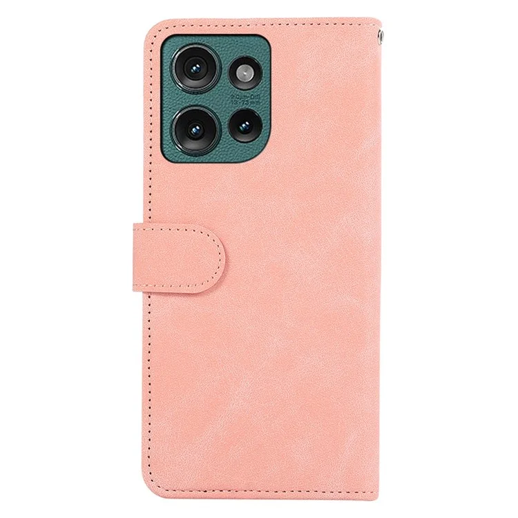 Abeel Per Motorola Edge 50 5g Case Splicing Flip Cover Blocco RFID RFID - Rosa