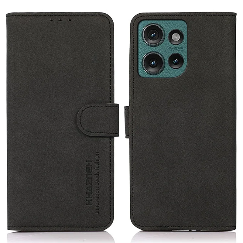 Khazneh Per Motorola Edge 50 5G Stand Case PU Coperchi - Nero