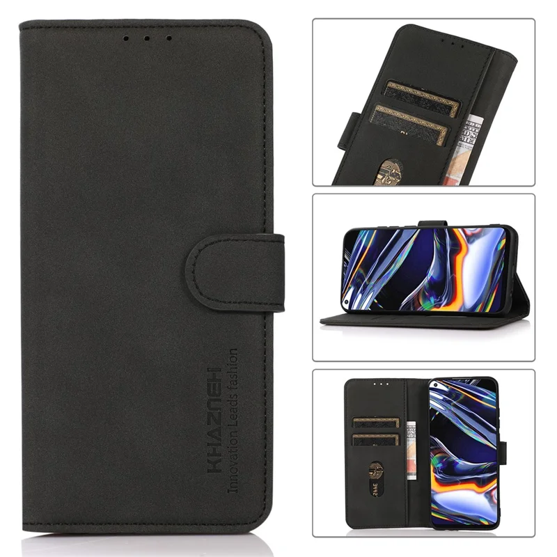 Khazneh Per Motorola Edge 50 5G Stand Case PU Coperchi - Nero